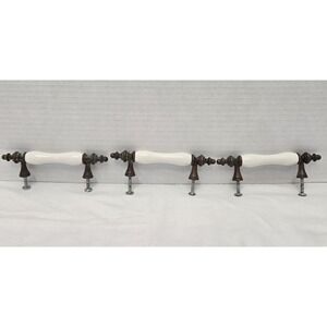 3 - Vintage Hickory Hardware 3" Center Porcelain & Venetian Bronze Cabinet Pulls